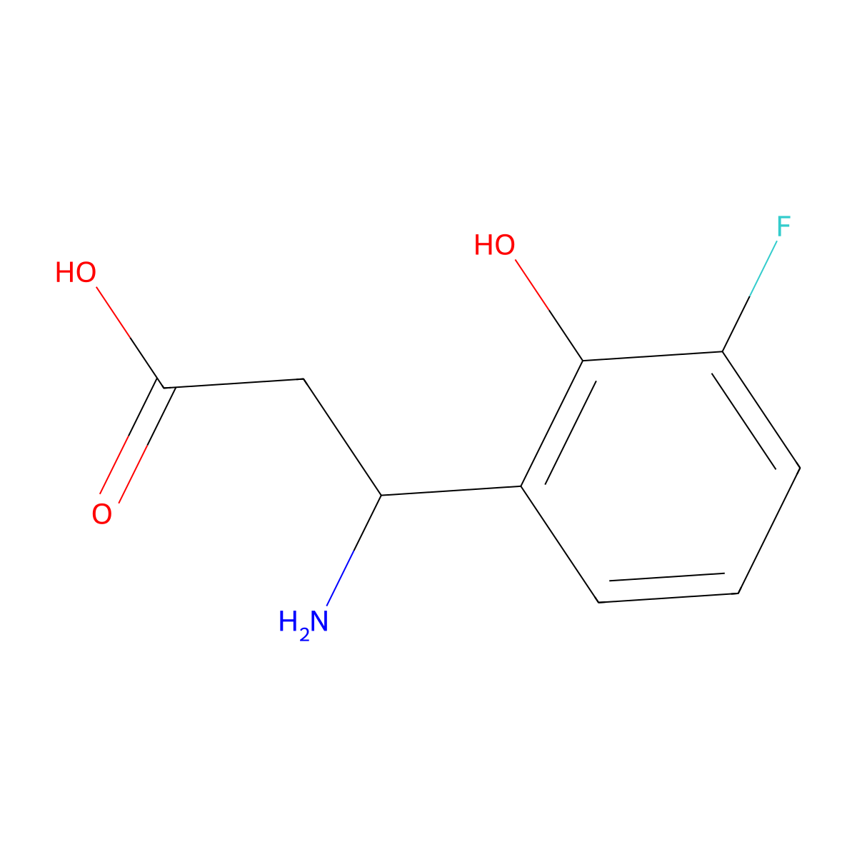 (3R)-3-Amino-3-(3-fluoro-2-hydroxyphenyl)propanoic acid molecular structure, CAS 1270094-36-4