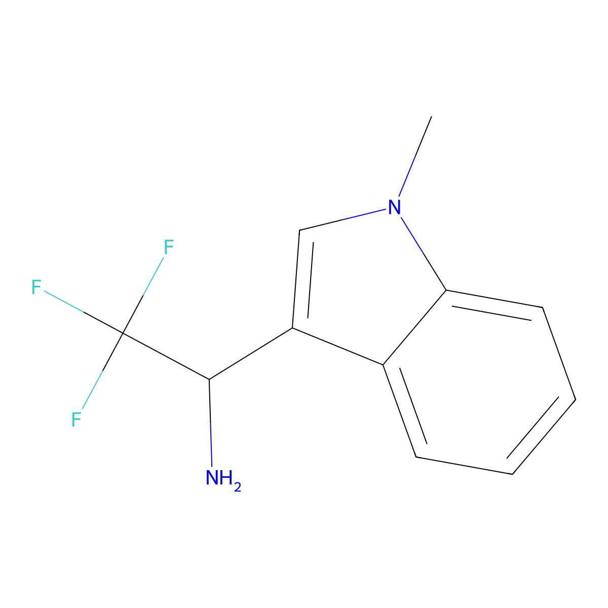 (1S)-2,2,2-Trifluoro-1-(1-methyl-1H-indol-3-yl)ethan-1-amine molecular structure, CAS 1270095-40-3