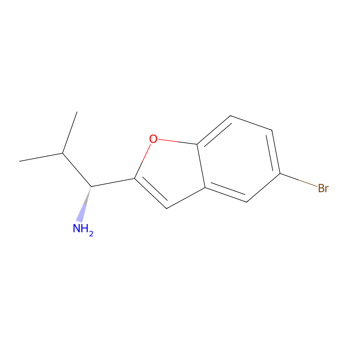 (1R)-1-(5-Bromo-1-benzofuran-2-YL)-2-methylpropan-1-amine molecular structure, CAS 1270095-68-5