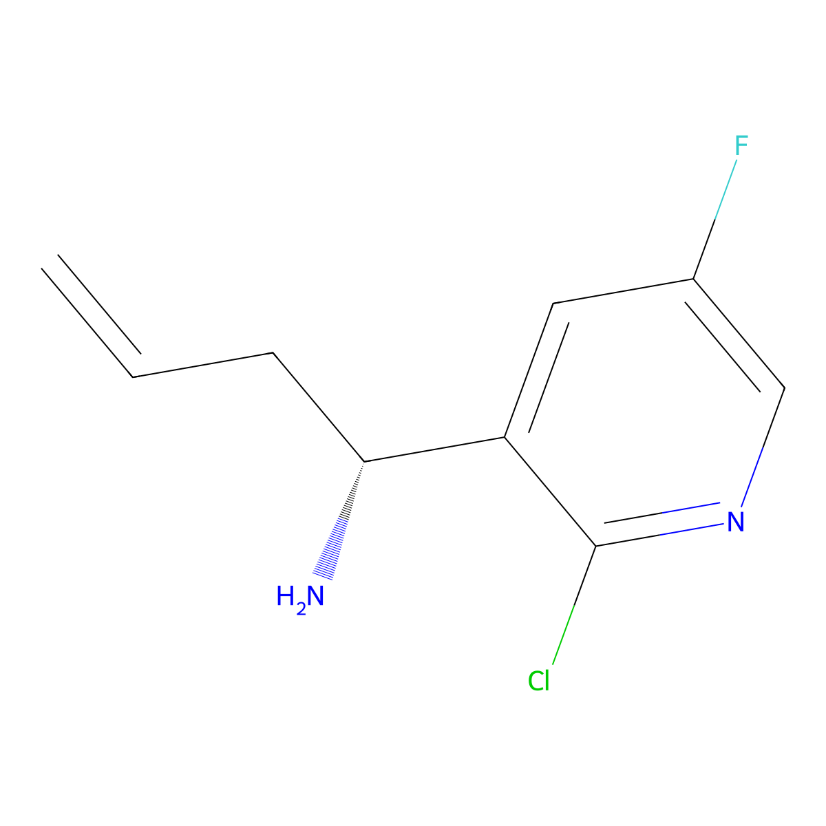 (R)-1-(2-Chloro-5-fluoropyridin-3-YL)but-3-EN-1-amine molecular structure, CAS 1270096-86-0