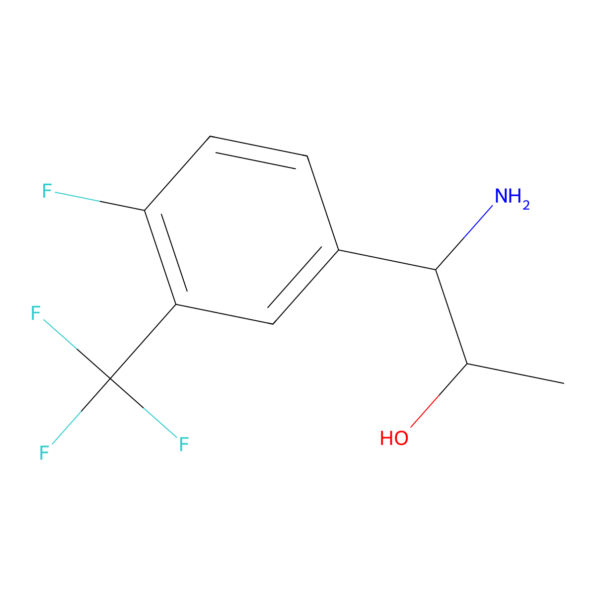 (1R,2S)-1-Amino-1-[4-fluoro-3-(trifluoromethyl)phenyl]propan-2-OL molecular structure, CAS 1270101-19-3