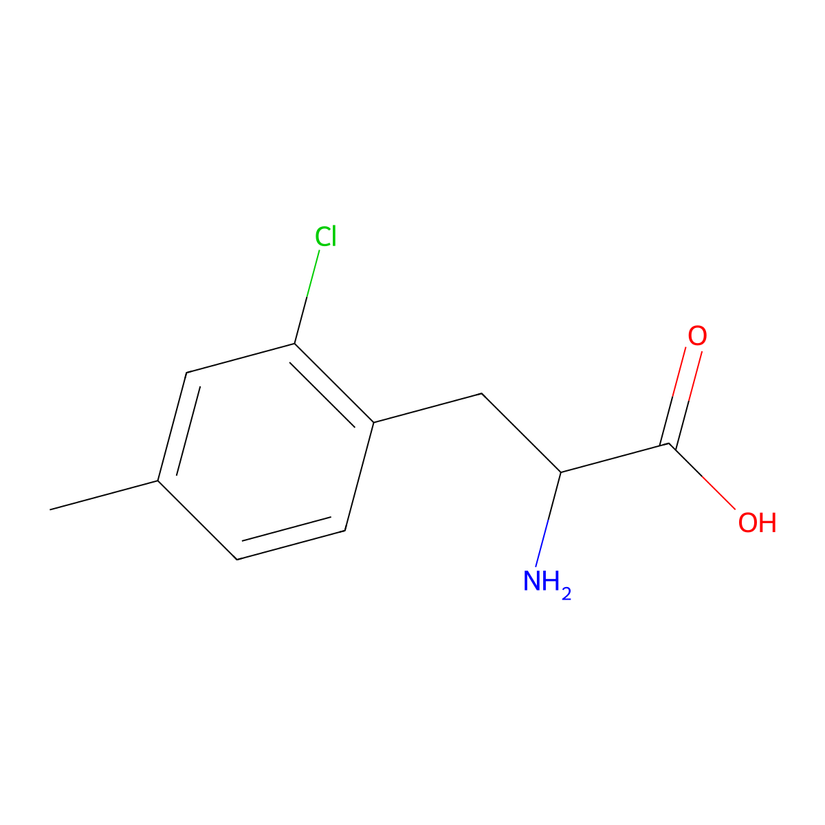 (2S)-2-amino-3-(2-chloro-4-methylphenyl)propanoic acid molecular structure, CAS 1270107-05-5