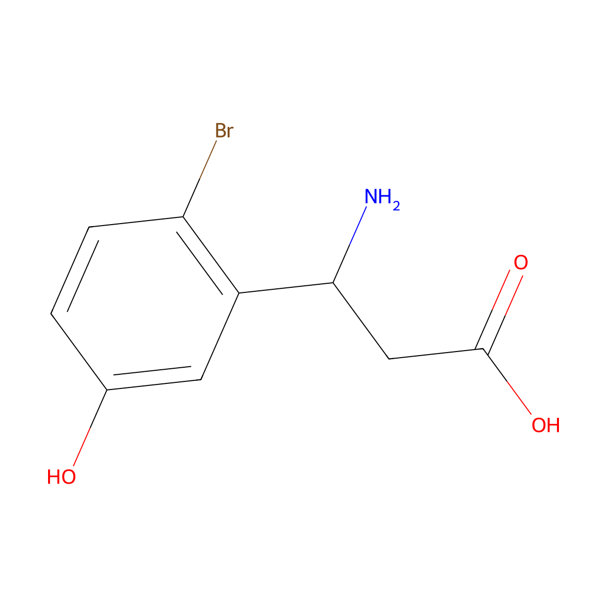 (3S)-3-Amino-3-(2-bromo-5-hydroxyphenyl)propanoic acid molecular structure, CAS 1270109-06-2