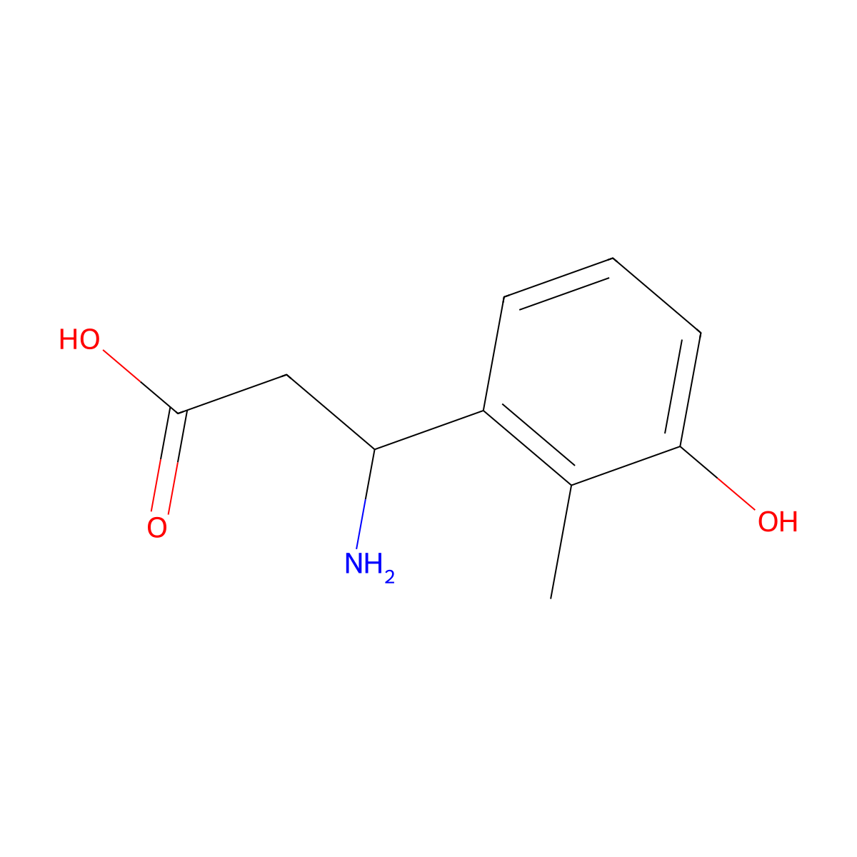 (3S)-3-amino-3-(3-hydroxy-2-methylphenyl)propanoic acid molecular structure, CAS 1270113-85-3