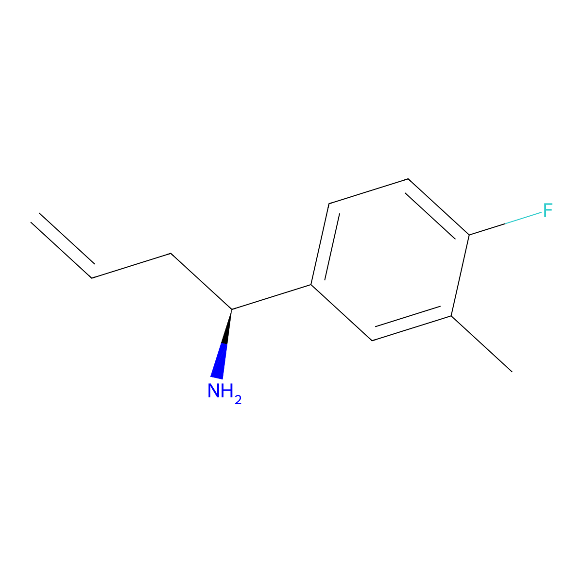 (S)-1-(4-Fluoro-3-methylphenyl)but-3-en-1-amine molecular structure, CAS 1270117-43-5