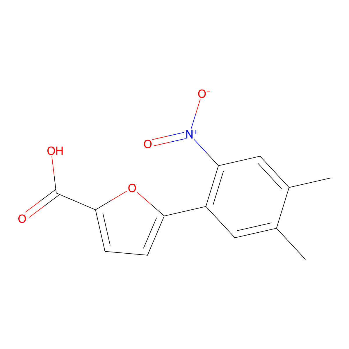 5-(4,5-Dimethyl-2-nitrophenyl)furan-2-carboxylic acid molecular structure, CAS 1270120-16-5