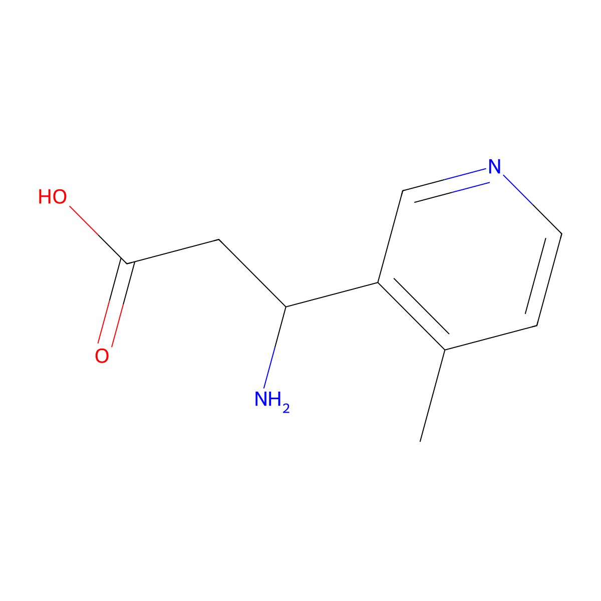 (3S)-3-amino-3-(4-methylpyridin-3-yl)propanoic acid molecular structure, CAS 1270123-97-1