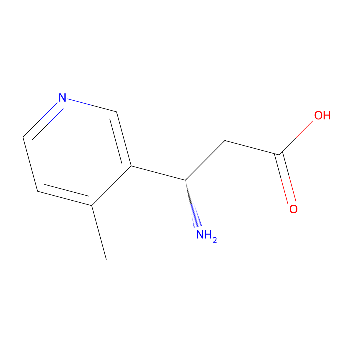(3S)-3-amino-3-(4-methylpyridin-3-yl)propanoic acid molecular structure, CAS 1270123-97-1