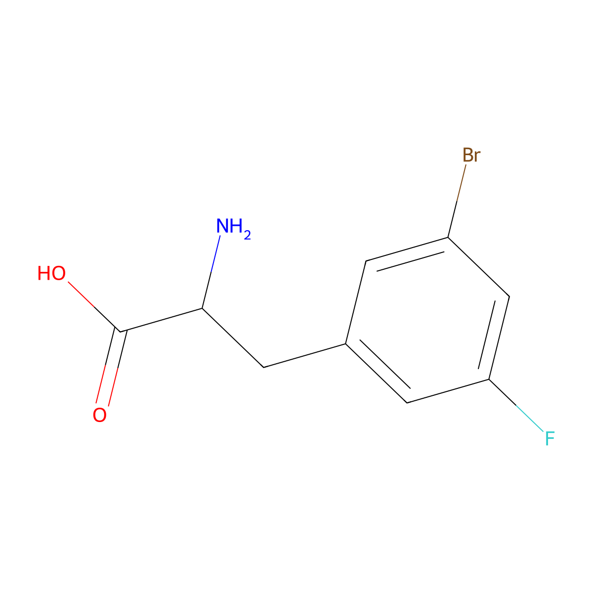 3-Bromo-5-fluoro-D-phenylalanine molecular structure, CAS 1270133-29-3