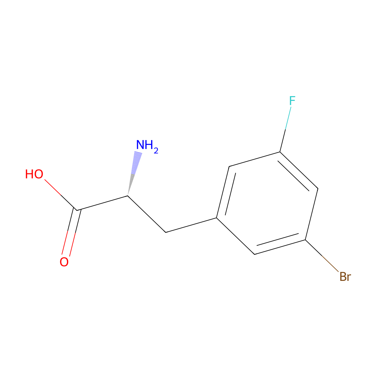 3-Bromo-5-fluoro-D-phenylalanine molecular structure, CAS 1270133-29-3