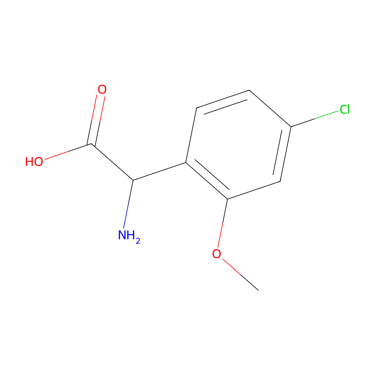 (S)-2-Amino-2-(4-chloro-2-methoxyphenyl)acetic acid molecular structure, CAS 1270140-55-0