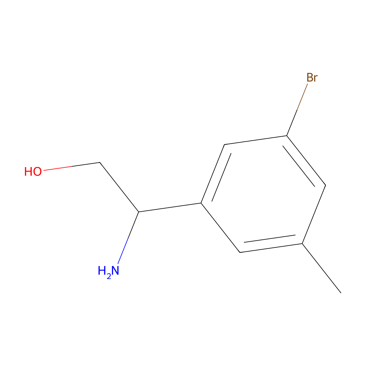 (R)-2-Amino-2-(3-bromo-5-methylphenyl)ethan-1-ol molecular structure, CAS 1270153-39-3
