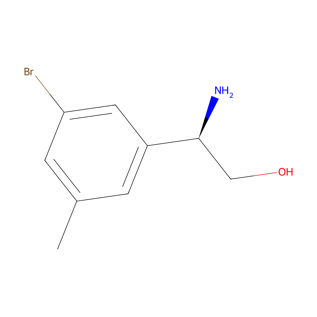 (R)-2-Amino-2-(3-bromo-5-methylphenyl)ethan-1-ol molecular structure, CAS 1270153-39-3