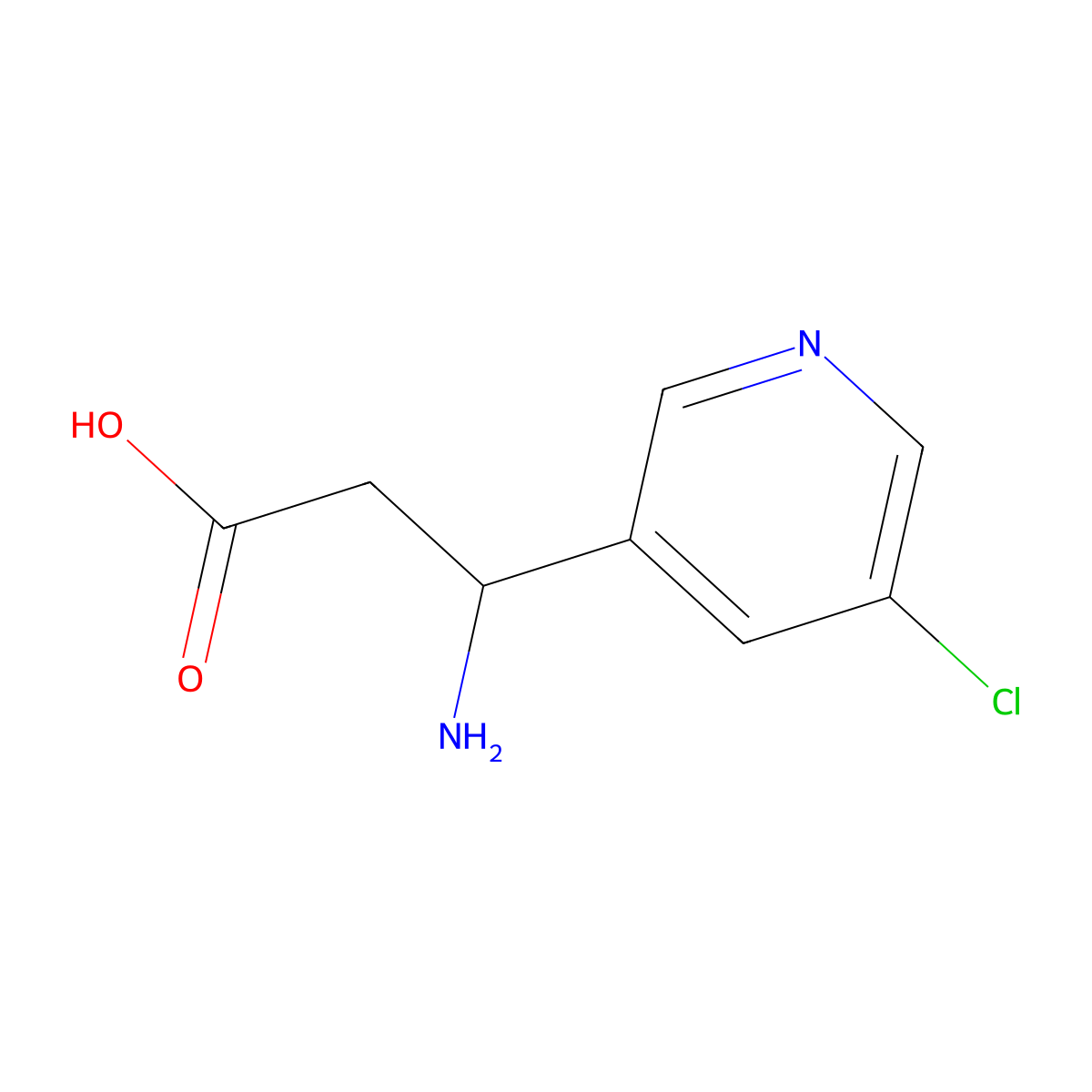 (3R)-3-Amino-3-(5-chloropyridin-3-YL)propanoic acid molecular structure, CAS 1270156-42-7