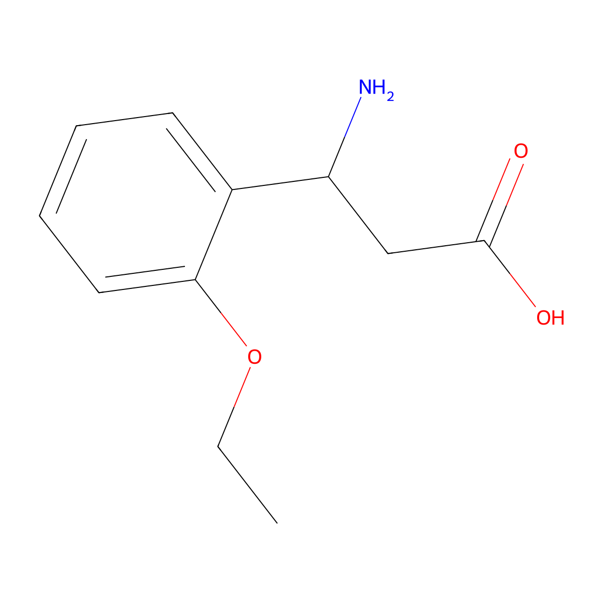 (3S)-3-amino-3-(2-ethoxyphenyl)propanoic acid molecular structure, CAS 1270157-01-1