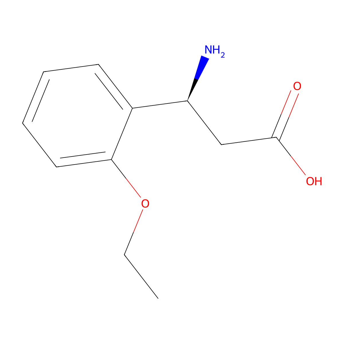 (3S)-3-amino-3-(2-ethoxyphenyl)propanoic acid molecular structure, CAS 1270157-01-1