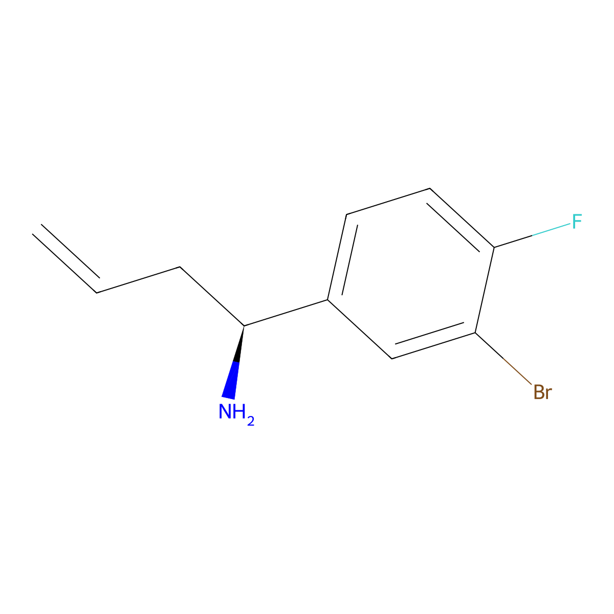 (S)-1-(3-Bromo-4-fluorophenyl)but-3-en-1-amine molecular structure, CAS 1270157-18-0