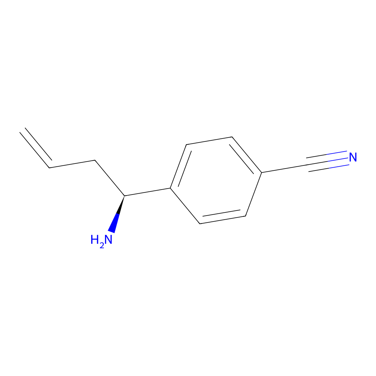 (S)-4-(1-Aminobut-3-en-1-yl)benzonitrile molecular structure, CAS 1270157-66-8