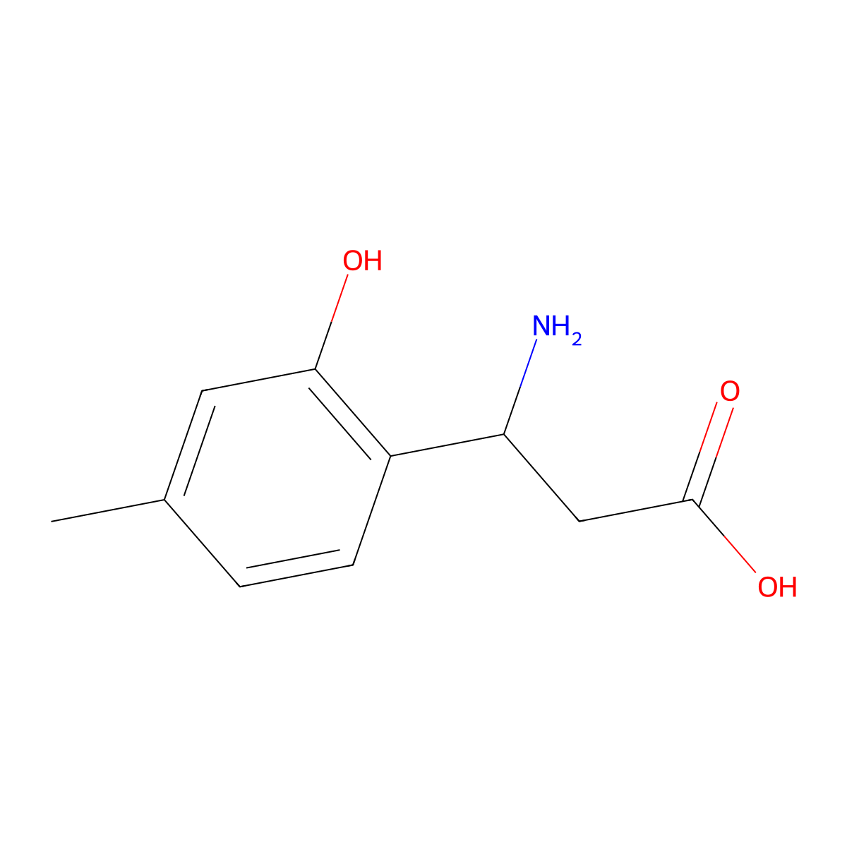 (3S)-3-Amino-3-(2-hydroxy-4-methylphenyl)propanoic acid molecular structure, CAS 1270158-36-5