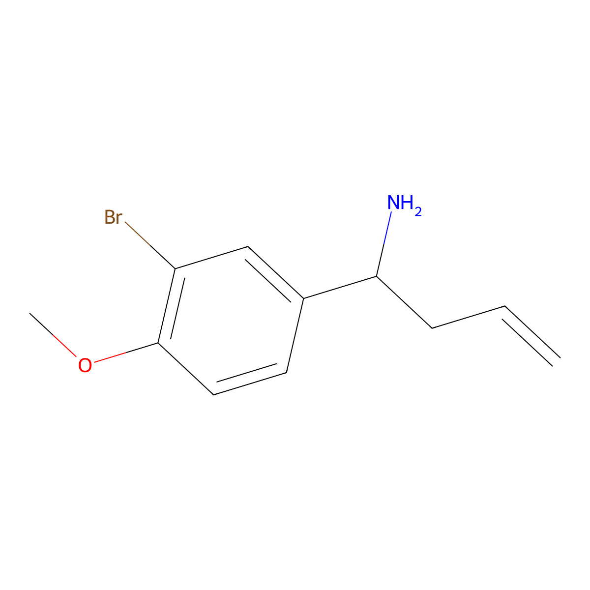 (S)-1-(3-Bromo-4-methoxyphenyl)but-3-en-1-amine molecular structure, CAS 1270160-04-7