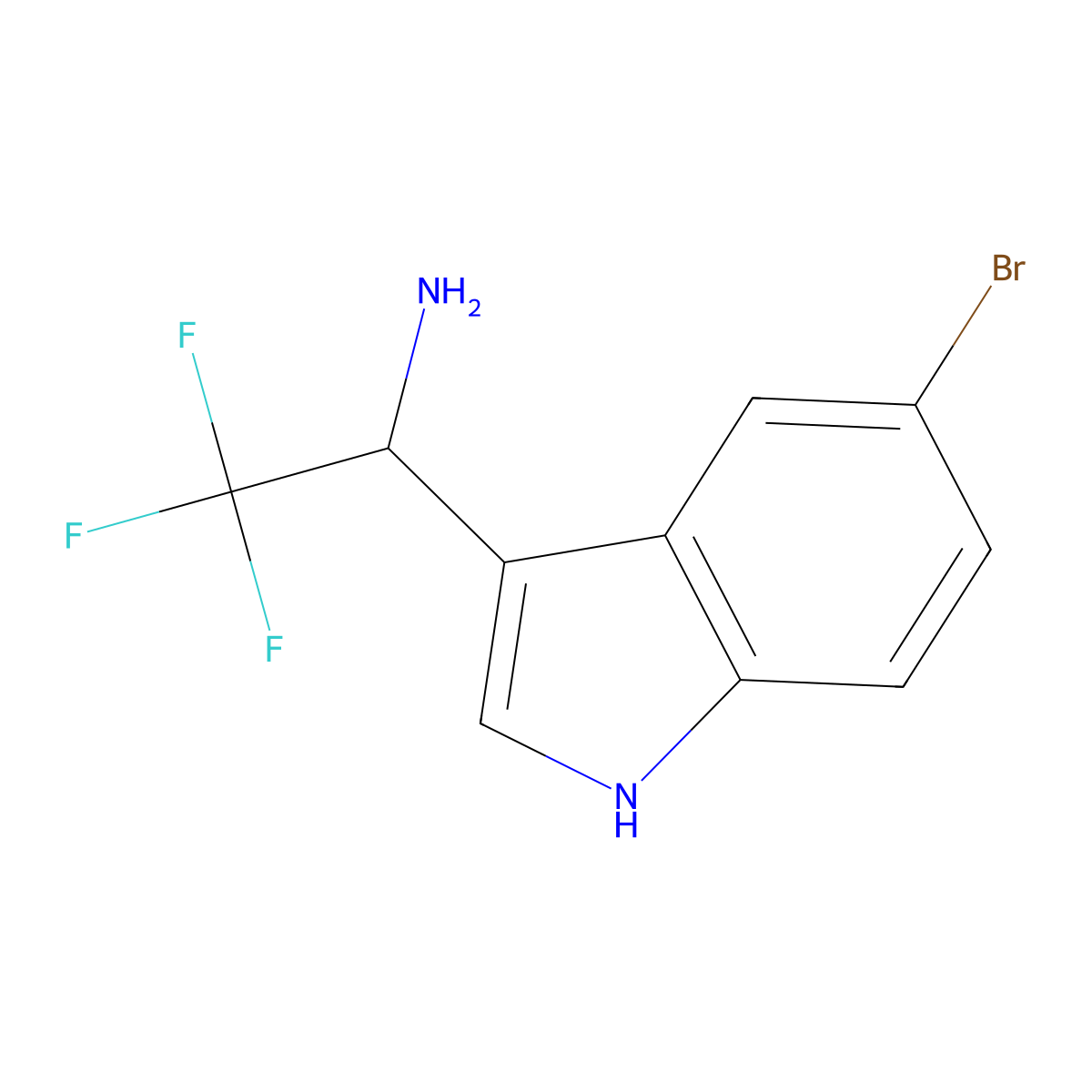 (S)-1-(5-Bromo-1H-indol-3-YL)-2,2,2-trifluoroethan-1-amine molecular structure, CAS 1270161-05-1