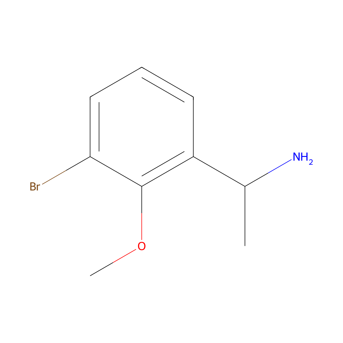 (S)-1-(3-Bromo-2-methoxyphenyl)ethan-1-amine molecular structure, CAS 1270161-11-9