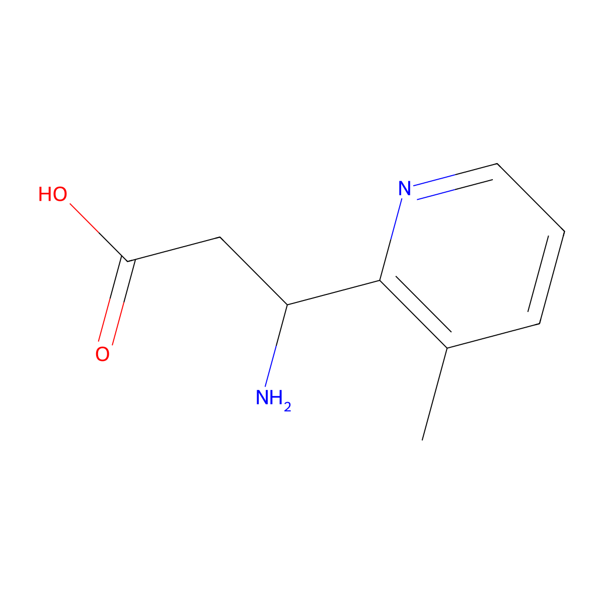 (3S)-3-Amino-3-(3-methylpyridin-2-YL)propanoic acid molecular structure, CAS 1270169-12-4