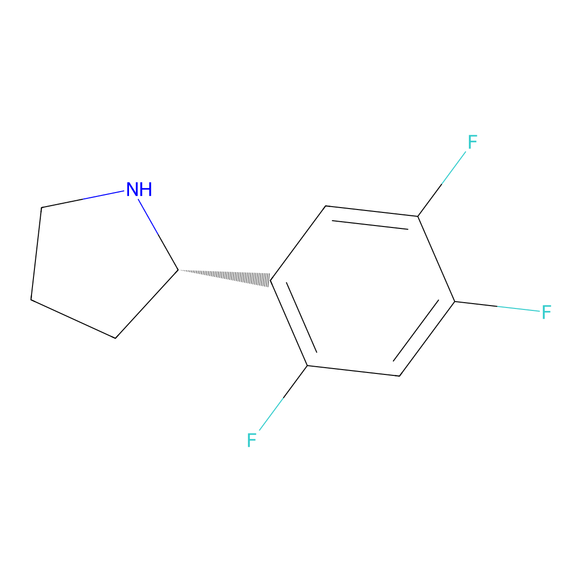 (S)-2-(2,4,5-Trifluorophenyl)pyrrolidine molecular structure, CAS 1270169-71-5