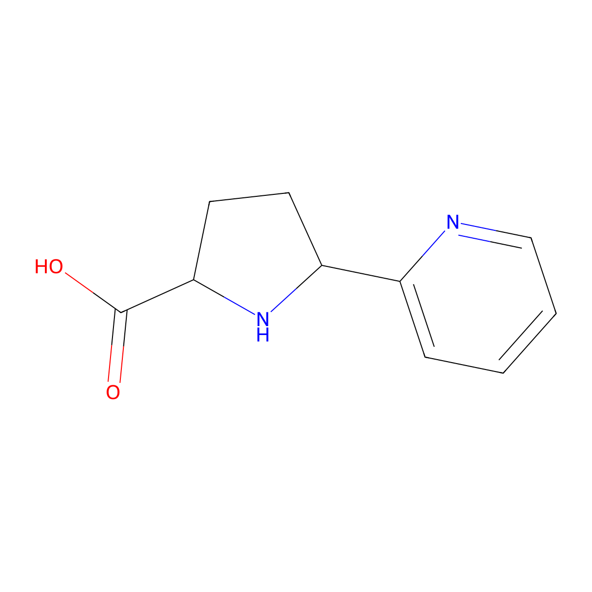rac-(2R,5S)-5-(pyridin-2-yl)pyrrolidine-2-carboxylic acid molecular structure, CAS 1270175-65-9