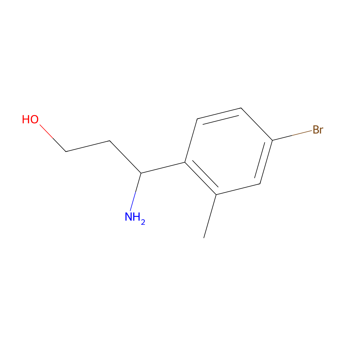 (3R)-3-Amino-3-(4-bromo-2-methylphenyl)propan-1-OL molecular structure, CAS 1270175-81-9