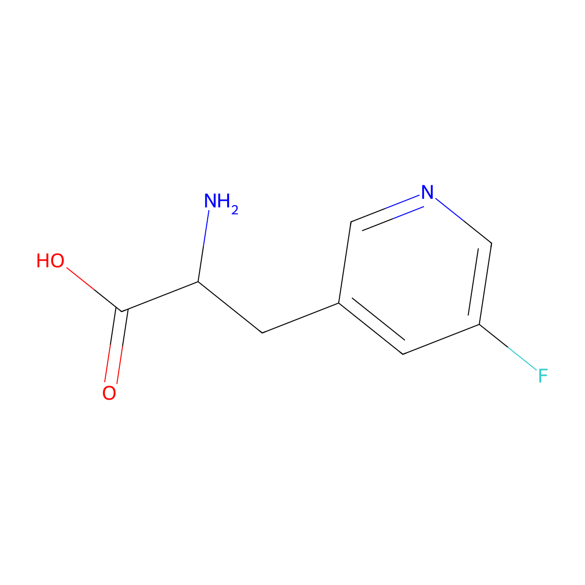 (2R)-2-amino-3-(5-fluoropyridin-3-yl)propanoic acid molecular structure, CAS 1270184-12-7