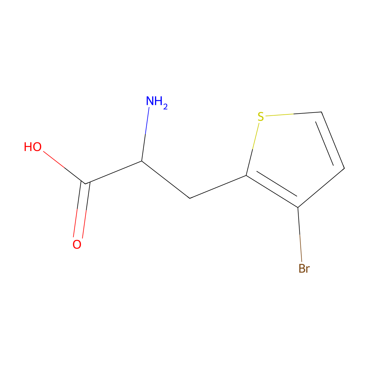 (2S)-2-amino-3-(3-bromothiophen-2-yl)propanoic acid molecular structure, CAS 1270189-95-1