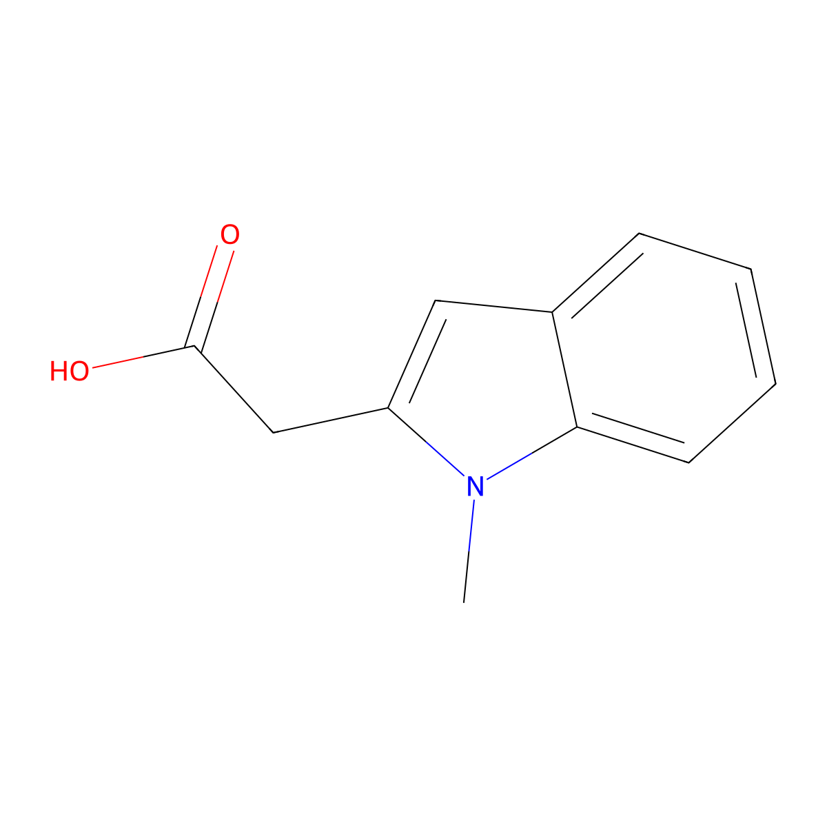 2-(1-Methyl-1H-indol-2-yl)acetic acid molecular structure, CAS 127019-98-1