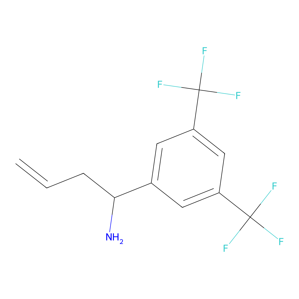 (R)-1-(3,5-Bis(trifluoromethyl)phenyl)but-3-en-1-amine molecular structure, CAS 1270190-15-2