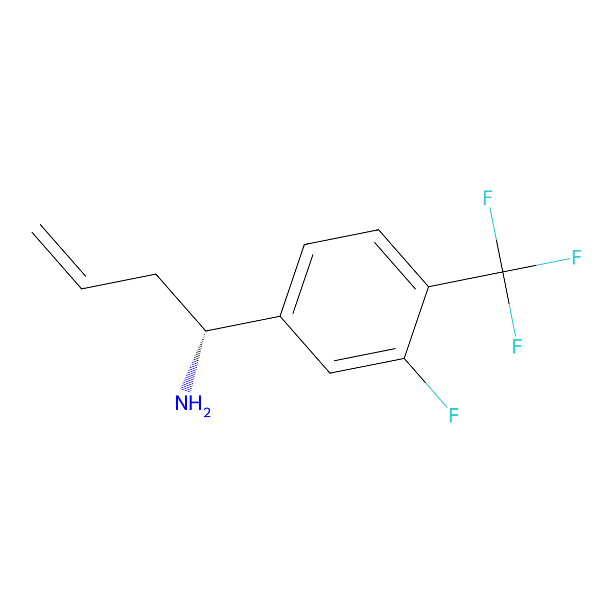 (R)-1-(3-Fluoro-4-(trifluoromethyl)phenyl)but-3-en-1-amine molecular structure, CAS 1270190-32-3
