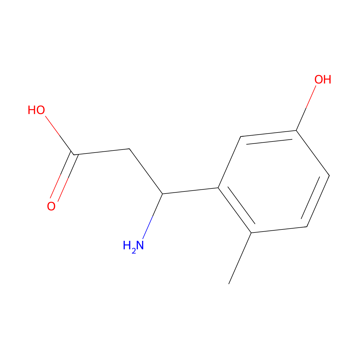 (3R)-3-Amino-3-(3-hydroxy-6-methylphenyl)propanoic acid molecular structure, CAS 1270191-44-0