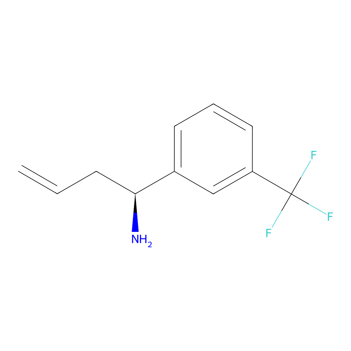 (S)-1-(3-(Trifluoromethyl)phenyl)but-3-en-1-amine molecular structure, CAS 1270203-15-0