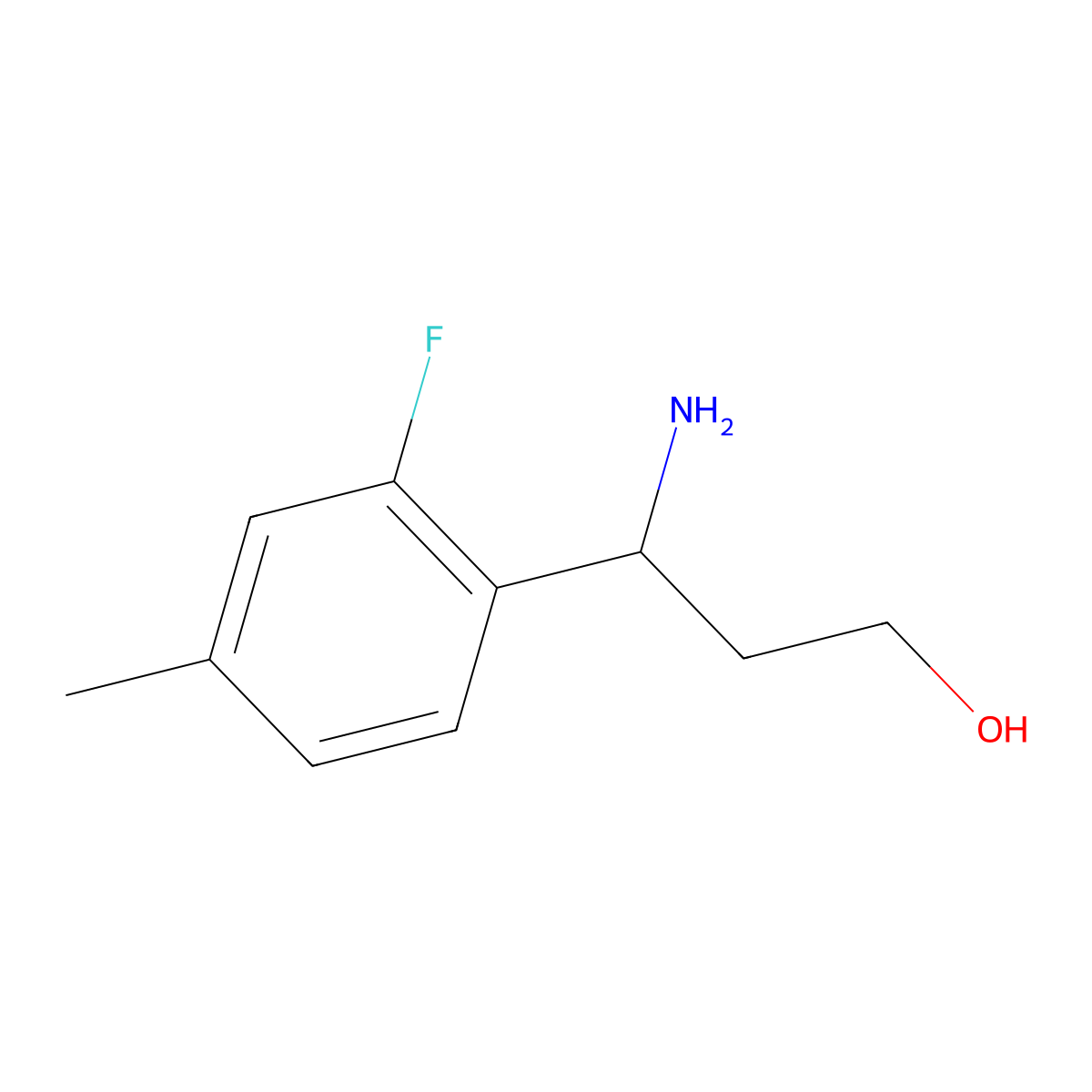 (3R)-3-Amino-3-(2-fluoro-4-methylphenyl)propan-1-OL molecular structure, CAS 1270203-68-3