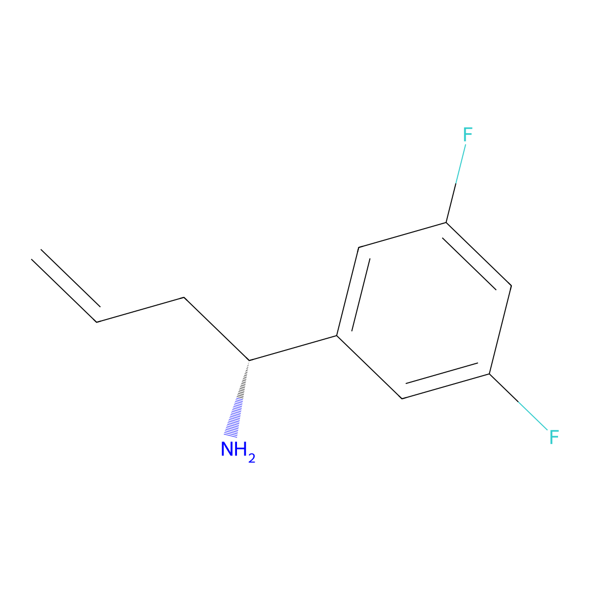 (R)-1-(3,5-Difluorophenyl)but-3-en-1-amine molecular structure, CAS 1270203-83-2