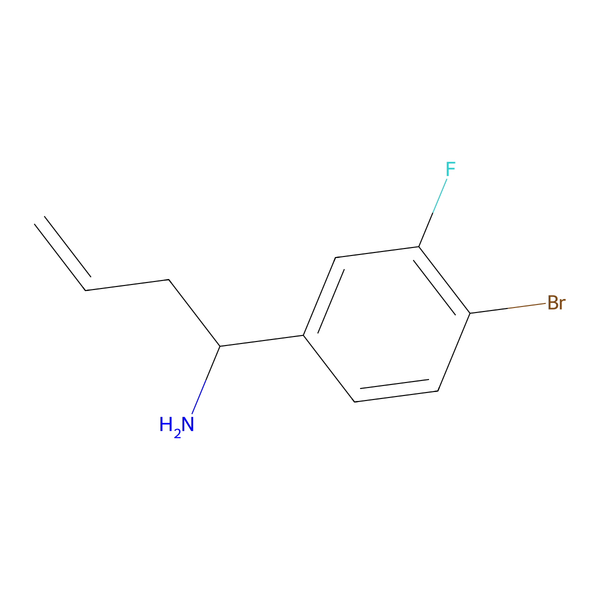 (S)-1-(4-Bromo-3-fluorophenyl)but-3-en-1-amine molecular structure, CAS 1270205-34-9