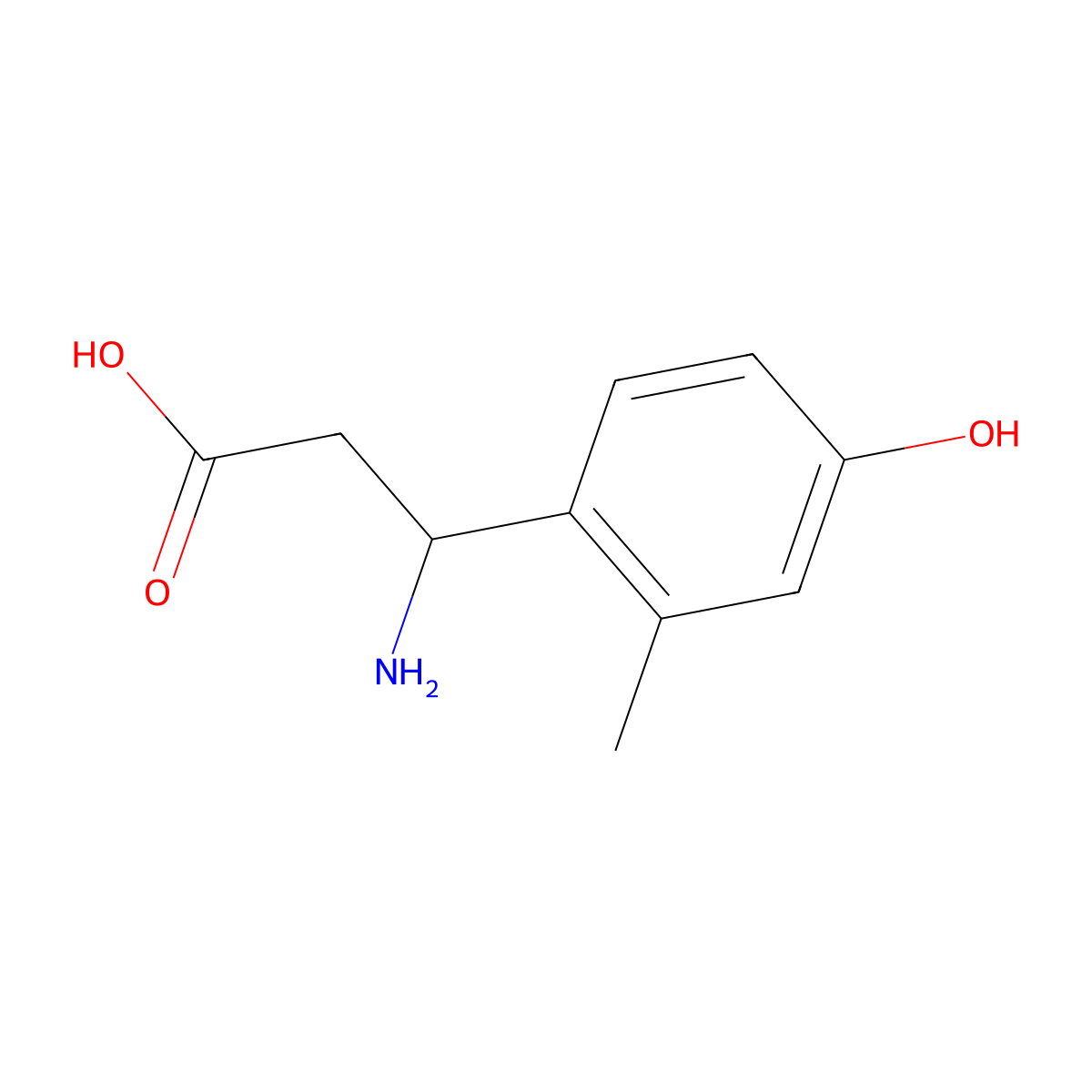 (3R)-3-Amino-3-(4-hydroxy-2-methylphenyl)propanoic acid molecular structure, CAS 1270205-47-4