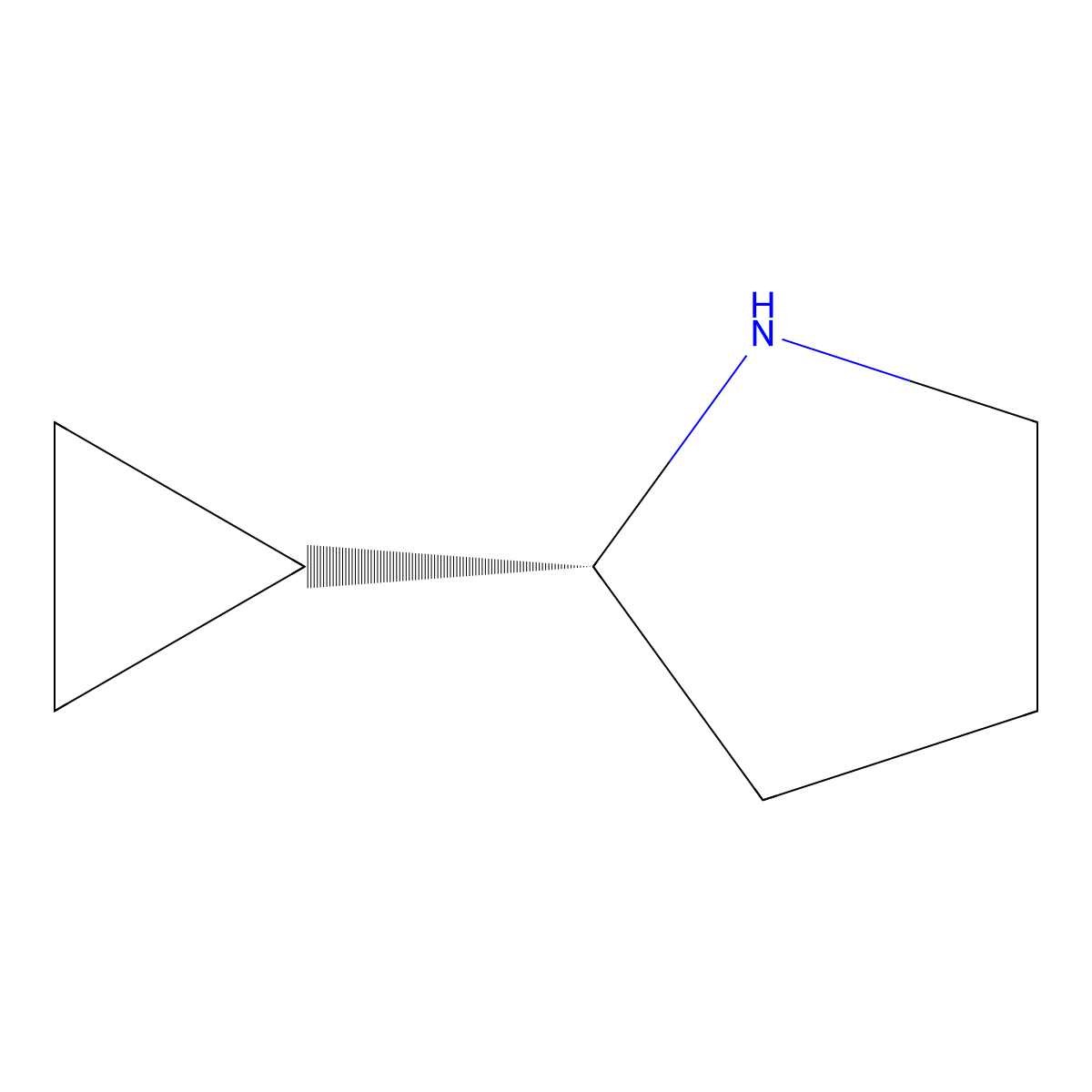 (2R)-2-cyclopropylpyrrolidine molecular structure, CAS 1270206-86-4