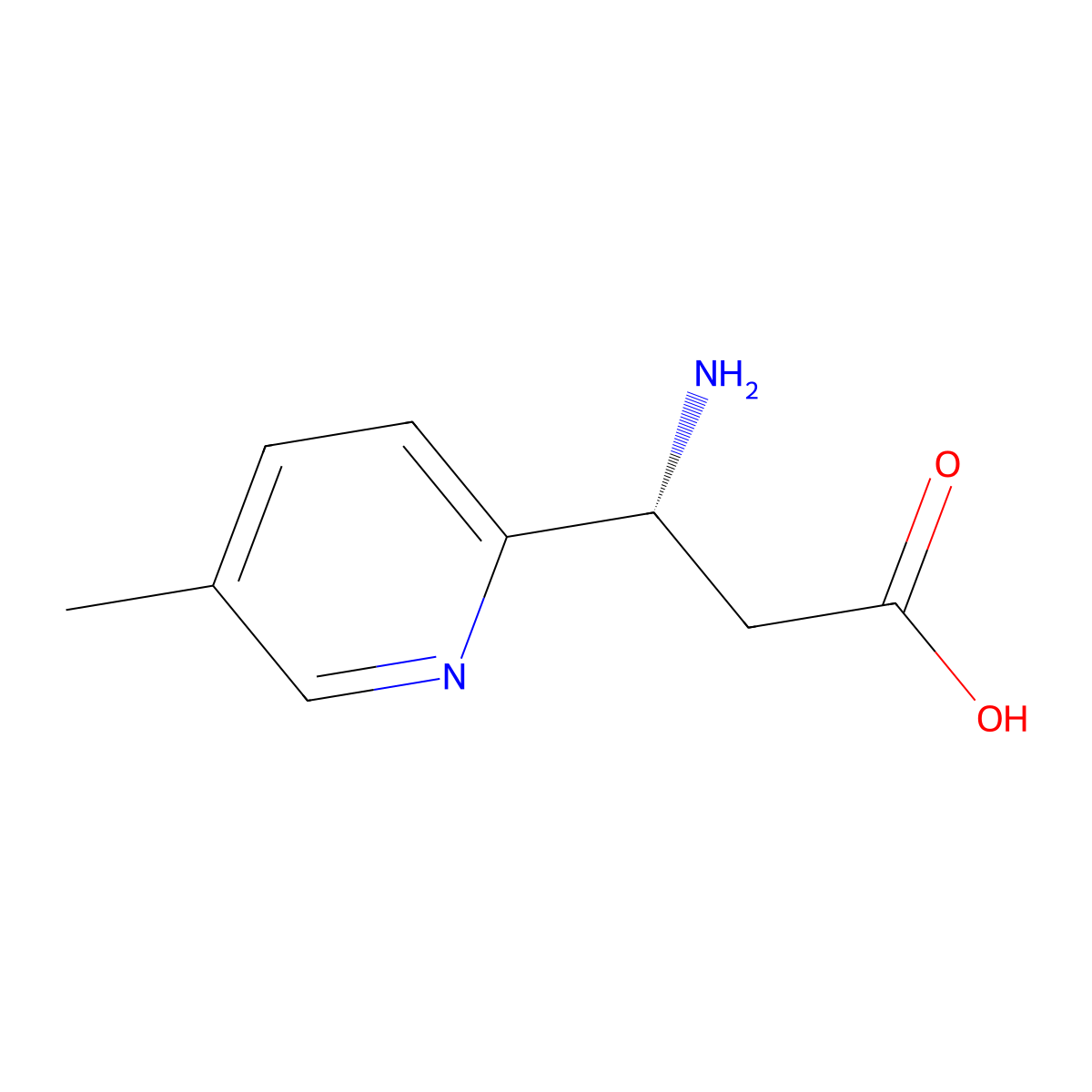 (3R)-3-amino-3-(5-methylpyridin-2-yl)propanoic acid molecular structure, CAS 1270207-10-7