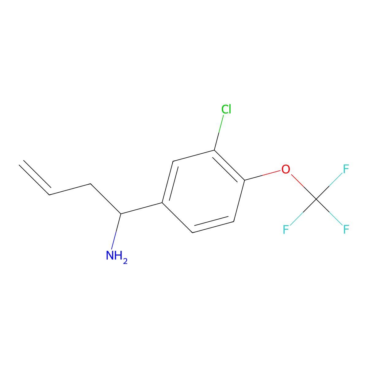 (R)-1-(3-Chloro-4-(trifluoromethoxy)phenyl)but-3-en-1-amine molecular structure, CAS 1270207-39-0