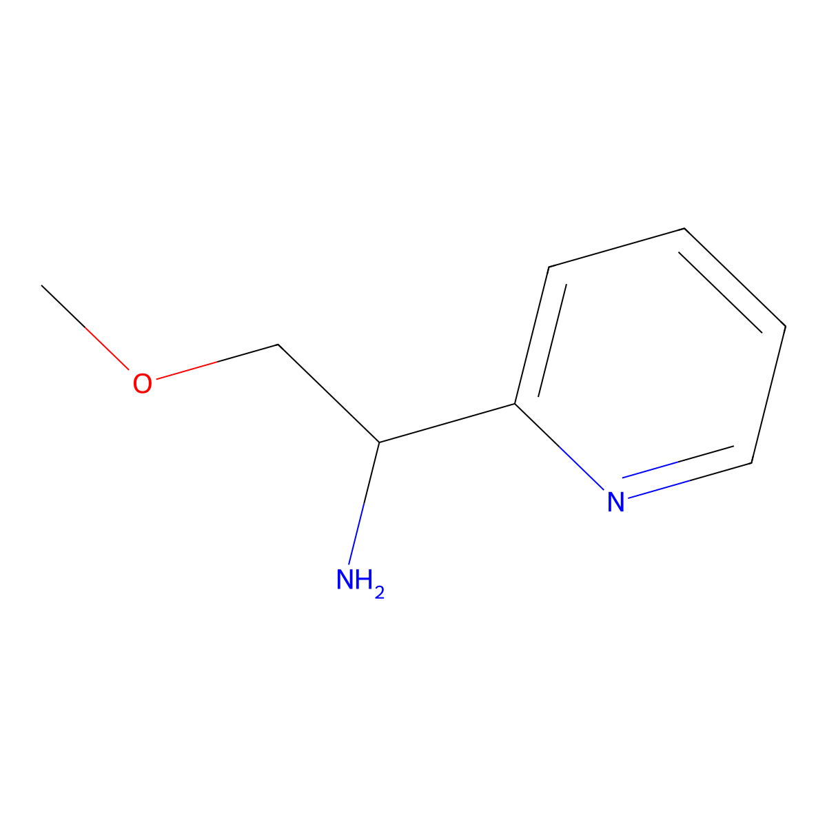 (1S)-2-methoxy-1-(pyridin-2-yl)ethan-1-amine molecular structure, CAS 1270210-00-8