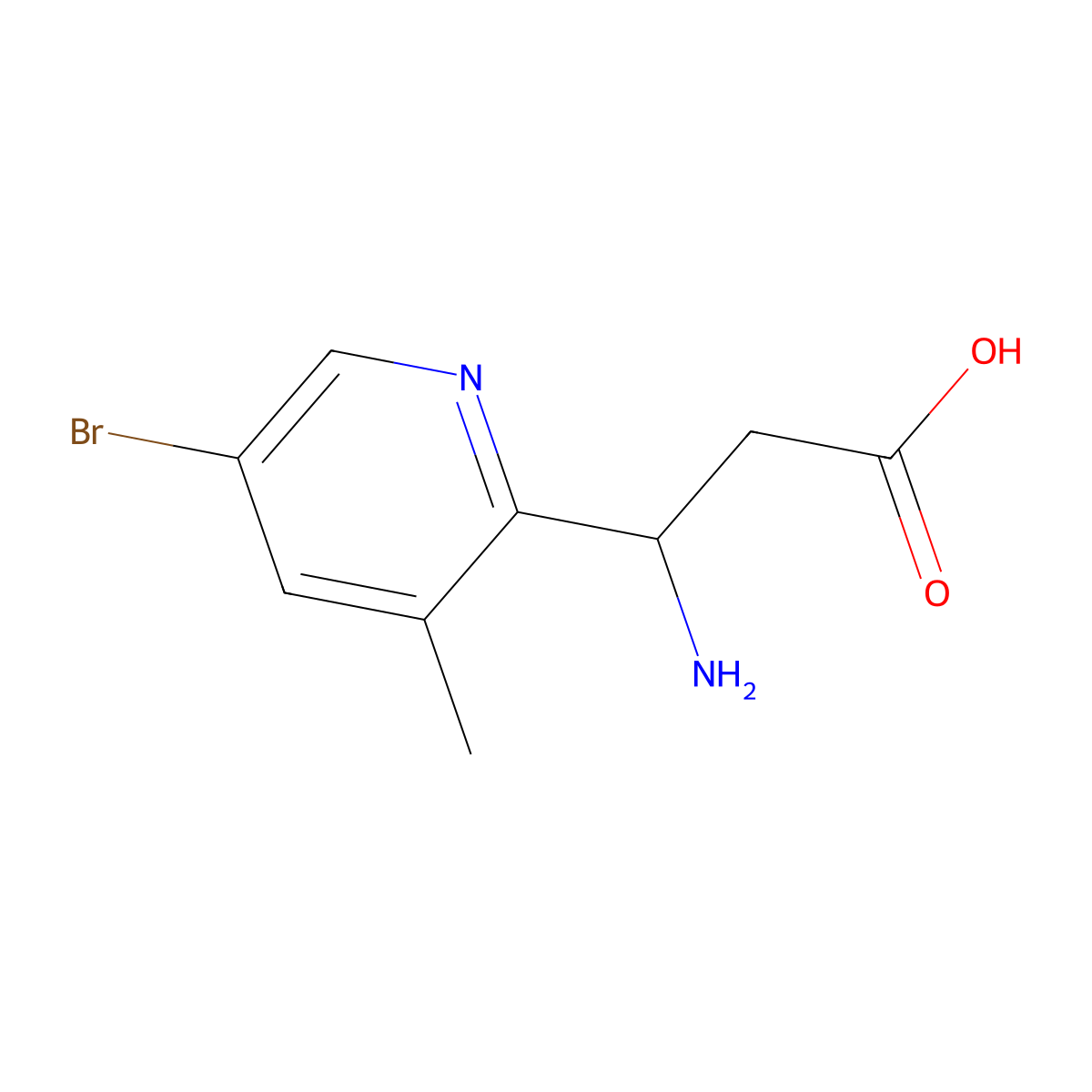 (3R)-3-Amino-3-(5-bromo-3-methylpyridin-2-YL)propanoic acid molecular structure, CAS 1270212-97-9