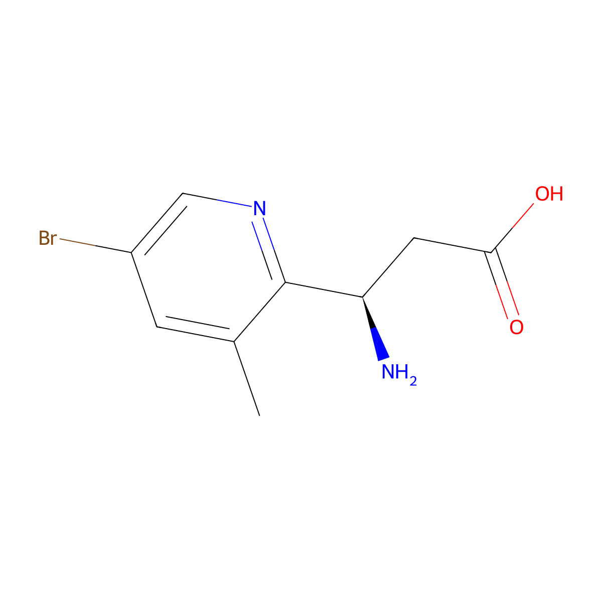 (3R)-3-Amino-3-(5-bromo-3-methylpyridin-2-YL)propanoic acid molecular structure, CAS 1270212-97-9