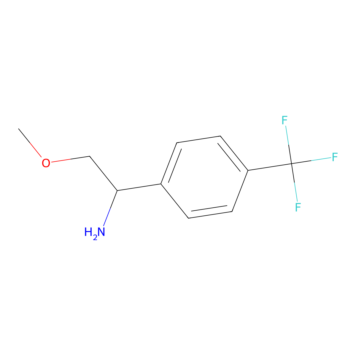 (S)-2-Methoxy-1-(4-(trifluoromethyl)phenyl)ethan-1-amine molecular structure, CAS 1270213-28-9