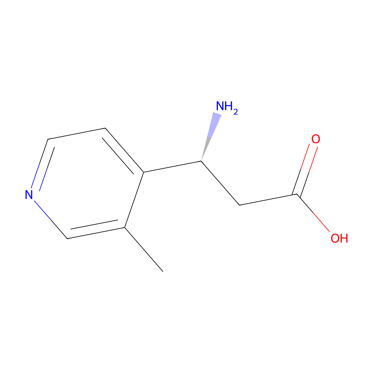 (3R)-3-amino-3-(3-methylpyridin-4-yl)propanoic acid molecular structure, CAS 1270220-14-8