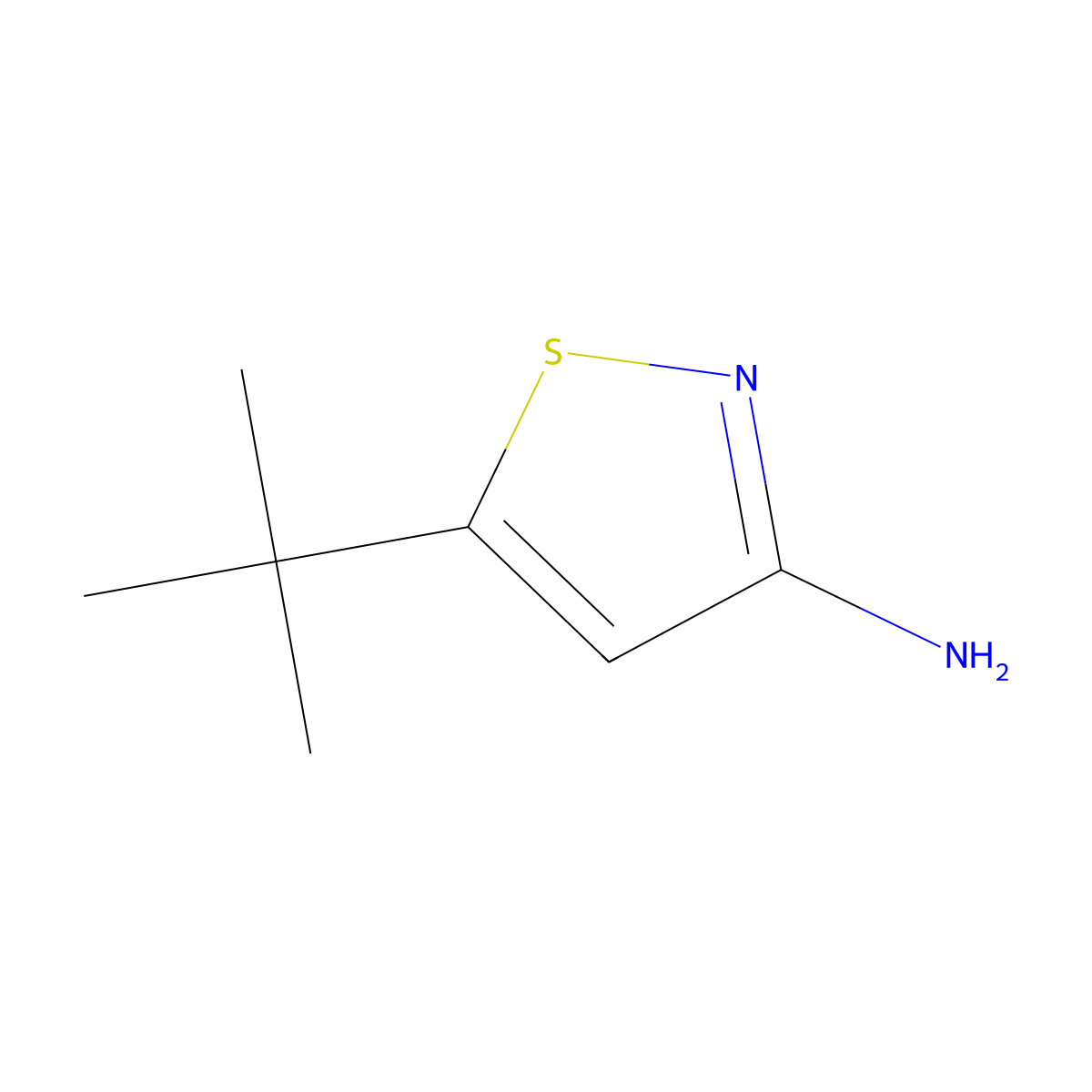 5-Tert-butyl-3-isothiazolamine molecular structure, CAS 127024-28-6